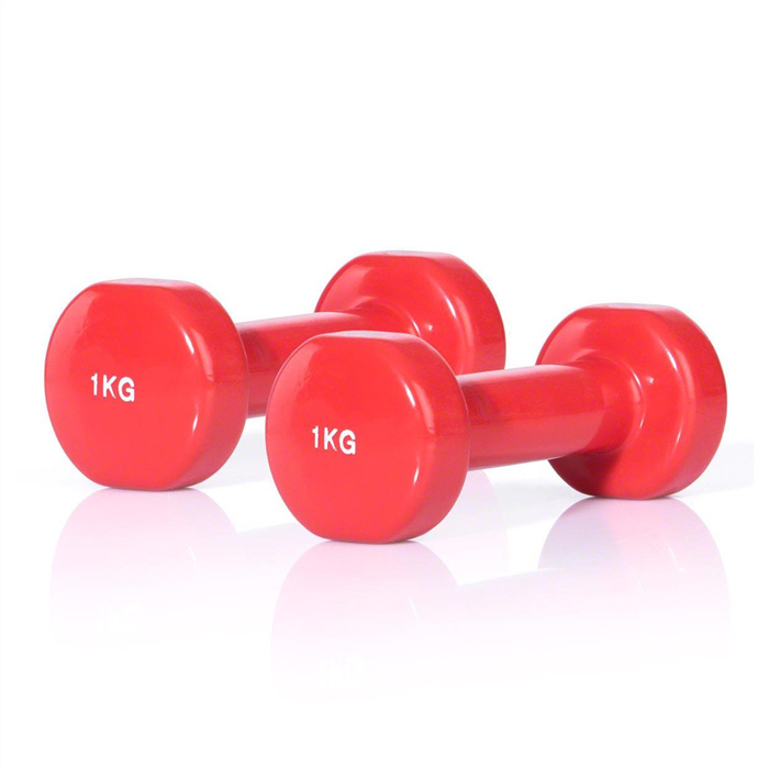 2x Fausthantel, 1 kg, rot, Paar 2x Fausthantel, 1 kg, rot, Paar