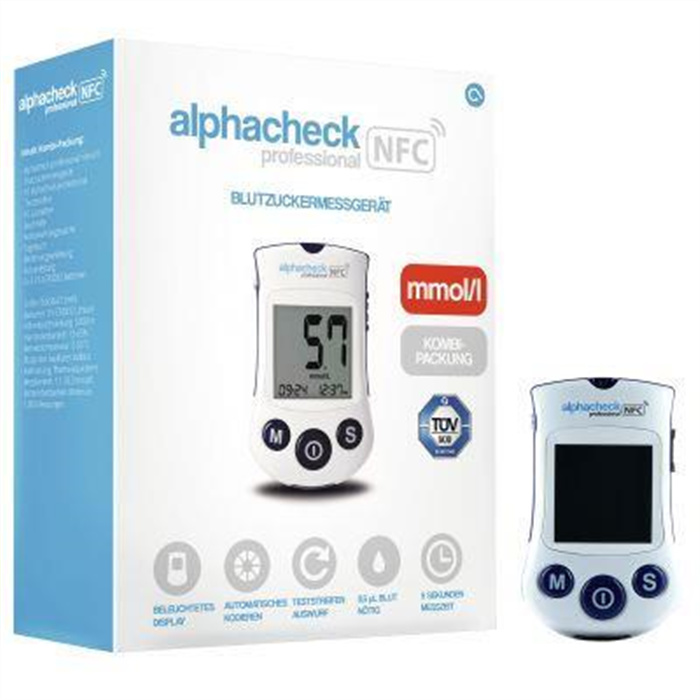 Alphacheck professional Blutzuckermessgerät 
mmol/l, Kombipackung, 01100040 Alphacheck professional Blutzuckermessgerät 
mmol/l, Kombipackung, 01100040