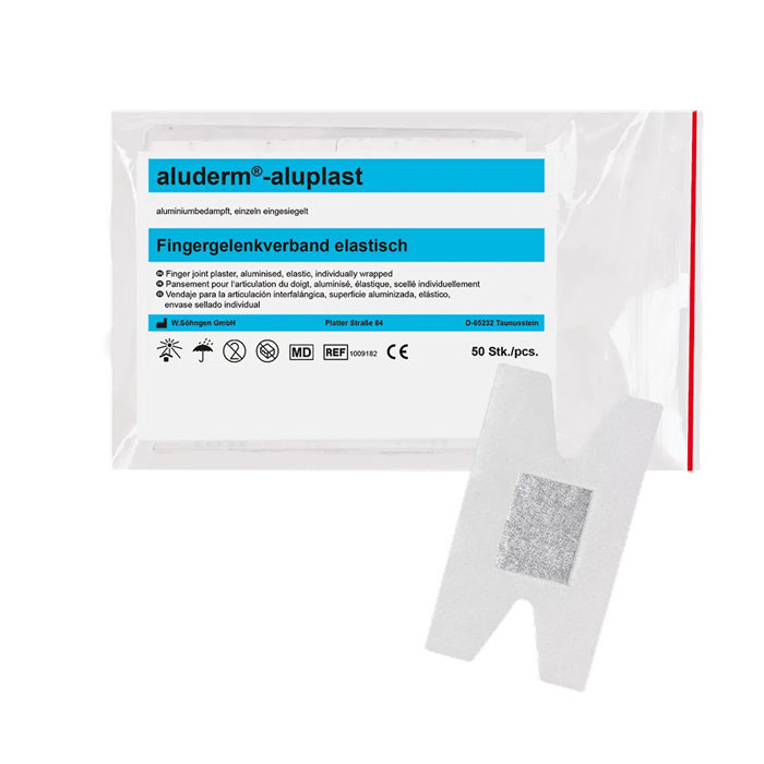 Aluderm Aluplast finger joint bandage
4.0 x 7.5 cm, pack of 50 pieces Aluderm Aluplast finger joint bandage
4.0 x 7.5 cm, pack of 50 pieces