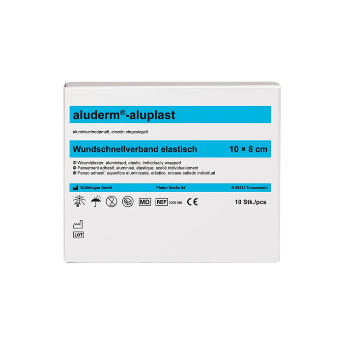 Aluderm Aluplast pansements pour plaies
10 pièces, 10 x 8 cm, prédécoupés, élastiques, boîte pliante Aluderm Aluplast pansements pour plaies
10 pièces, 10 x 8 cm, prédécoupés, élastiques, boîte pliante