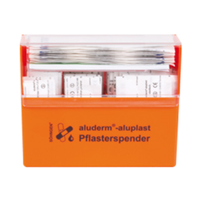 ALUDERM ALUPLAST PFLASTERSPENDER, ERWACHSENE 
ORANGE, 115 ELAST. PFLASTER, 5 VERSCHIEDENE GROESSEN ALUDERM ALUPLAST PFLASTERSPENDER, ERWACHSENE 
ORANGE, 115 ELAST. PFLASTER, 5 VERSCHIEDENE GROESSEN