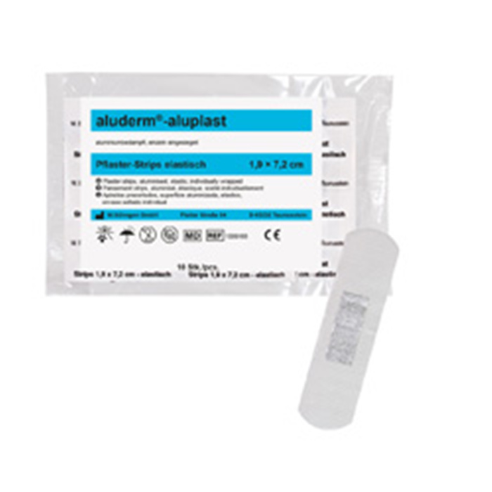 ALUDERM-ALUPLAST STRIPS ELASTISCH, 10 ST. 
1.9 X 7.2 CM ALUDERM-ALUPLAST STRIPS ELASTISCH, 10 ST. 
1.9 X 7.2 CM