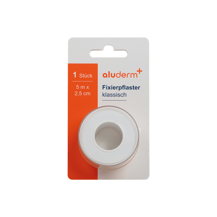 aluderm+, Fixierpflaster klassisch, 5 m x 2,5 cm aluderm+, Fixierpflaster klassisch, 5 m x 2,5 cm