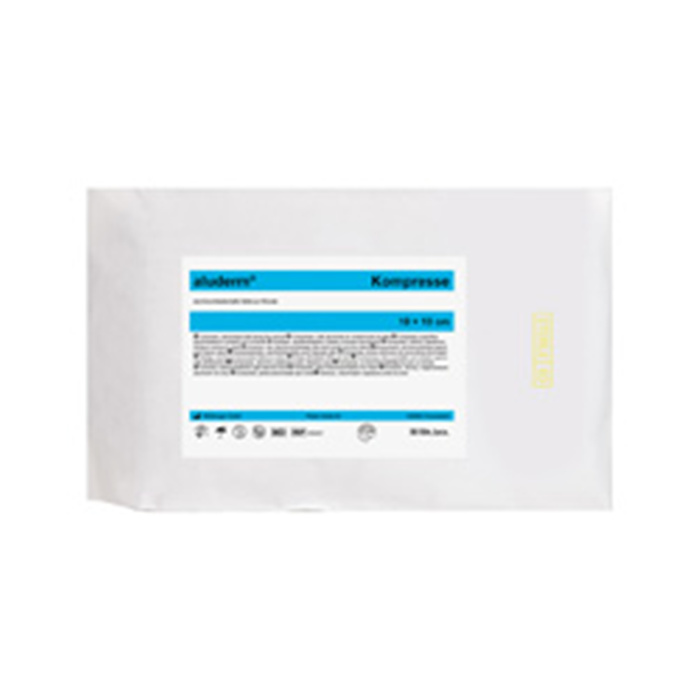 ALUDERM KOMPRESSEN, 50 ST. 
10 X 10 CM, IN STERILER TUETE ALUDERM KOMPRESSEN, 50 ST. 
10 X 10 CM, IN STERILER TUETE