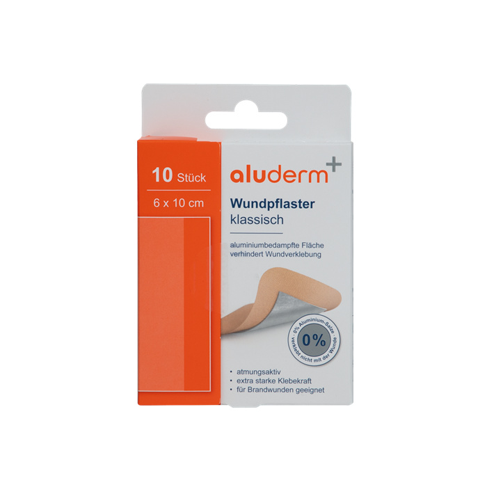 aluderm+, Wundpflaster klassisch, 10 Stück, 6 cm x 10 cm aluderm+, Wundpflaster klassisch, 10 Stück, 6 cm x 10 cm