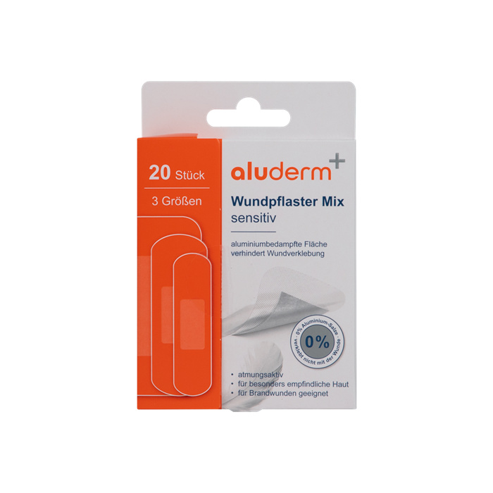 aluderm+, Wundpflaster Mix sensitiv, weiss, 20 Stück, 3 Grössen,
10 Stück aluderm+, Wundpflaster Mix sensitiv, weiss, 20 Stück, 3 Grössen,
10 Stück