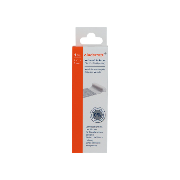 aluderm20+ compresse avec bandage, taille moyenne, stérile conforme DIN 13151-M, 4?m × 8?cm aluderm20+ compresse avec bandage, taille moyenne, stérile conforme DIN 13151-M, 4?m × 8?cm