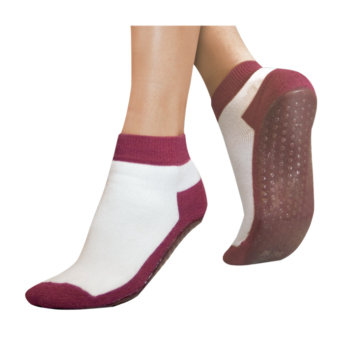 Anti-Rutsch-Socken mit gummierter Sohle, bordeaux, Gr. 39/42 Anti-Rutsch-Socken mit gummierter Sohle, bordeaux, Gr. 39/42