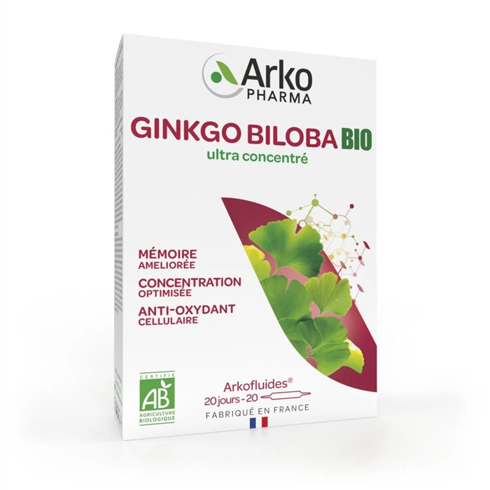 Arkofluides BIO Ginkgo Biloba, 20 ampoules Arkofluides BIO Ginkgo Biloba, 20 ampoules