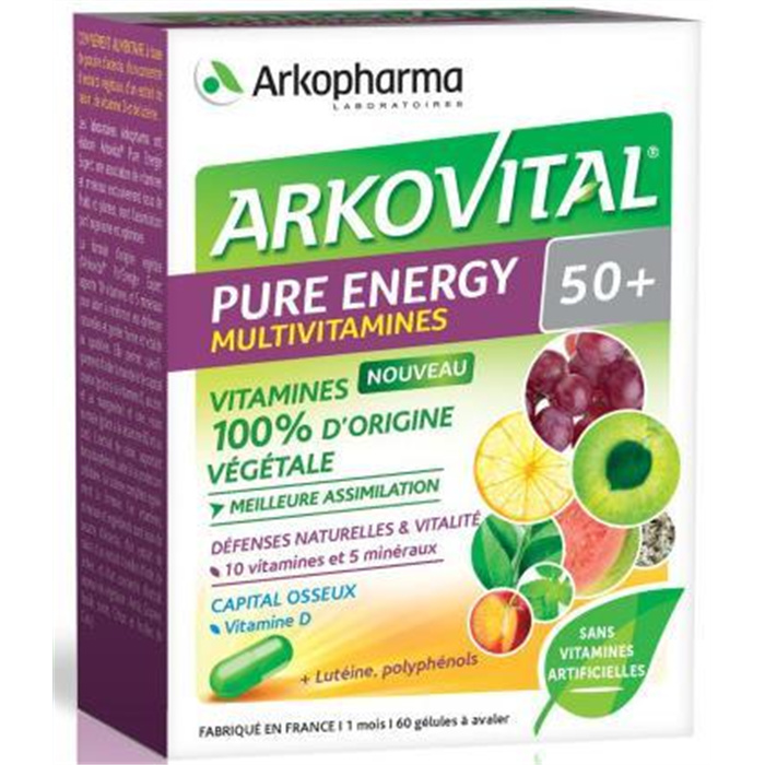 Arkovital Pure Energy 50+,
60 Capsules Arkovital Pure Energy 50+,
60 Capsules