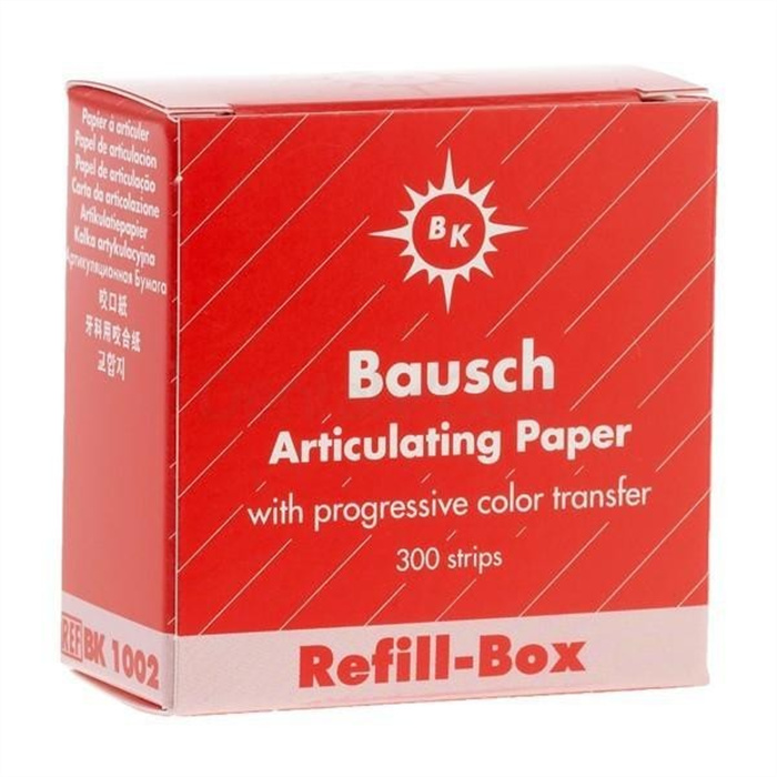 Articulating Paper 200 µ, Refill Box 300 Red Strips, Straight, BK 1002 Articulating Paper 200 µ, Refill Box 300 Red Strips, Straight, BK 1002