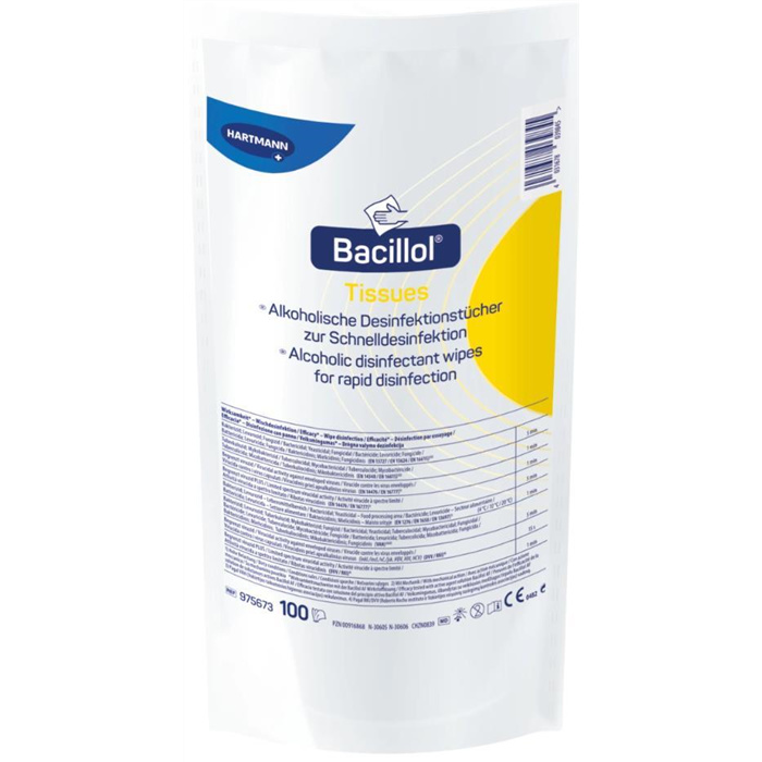 Bacillol-Tissues Sachet de recharge, 100 pièces
pour distributeur 975670 Bacillol-Tissues Sachet de recharge, 100 pièces
pour distributeur 975670