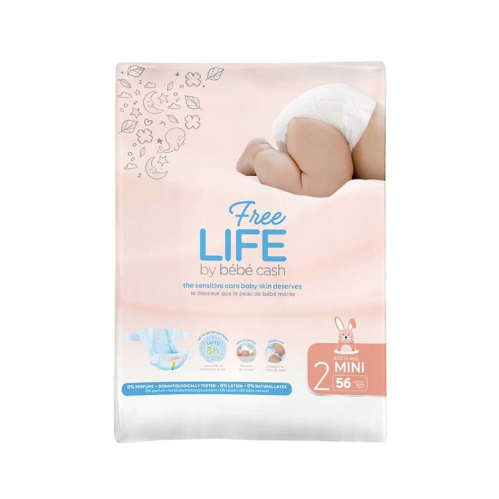 Bebecash Mini No. 2, 3-6 kg, 56 pieces Bebecash Mini No. 2, 3-6 kg, 56 pieces