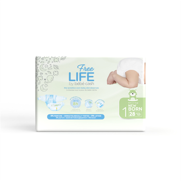 Bebecash Newborn diapers, 2–5 kg, pack of 28 Bebecash Newborn diapers, 2–5 kg, pack of 28