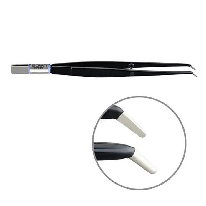 Bipolar Pinzette, gewinkelt, 160 mm 6 mm x 1 mm Bipolar Pinzette, gewinkelt, 160 mm 6 mm x 1 mm