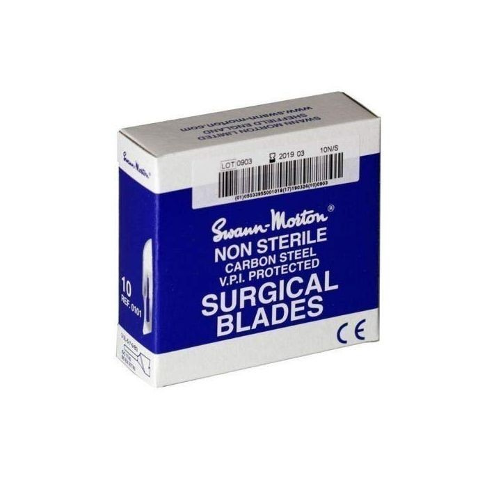 Blade No. 10 non-sterile carbon steel, Swann-Morton, box of 100 pieces Blade No. 10 non-sterile carbon steel, Swann-Morton, box of 100 pieces