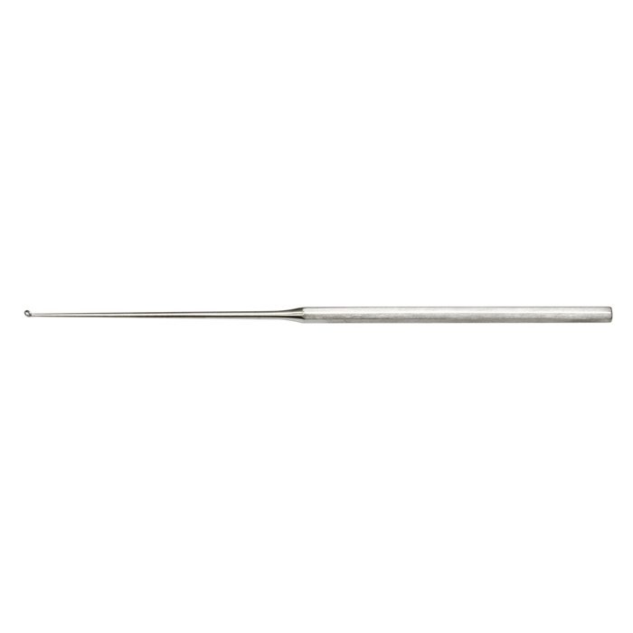 Buck ear curette, blunt tip, angled, Fig. 1, Ø 3.0 mm, 17 cm Buck ear curette, blunt tip, angled, Fig. 1, Ø 3.0 mm, 17 cm