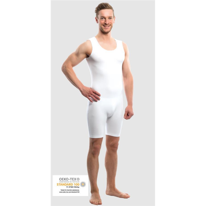 Care bodysuit without arms with back zip, white, size L Care bodysuit without arms with back zip, white, size L