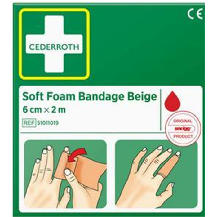Cederroth Soft Foam Bandage BEIGE 6 cm x 2 m Cederroth Soft Foam Bandage BEIGE 6 cm x 2 m