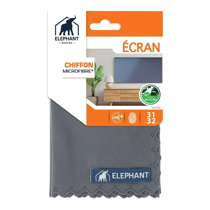 Chiffon microfibre « Éléphant » pour lunettes et smartphones, lavable Chiffon microfibre « Éléphant » pour lunettes et smartphones, lavable