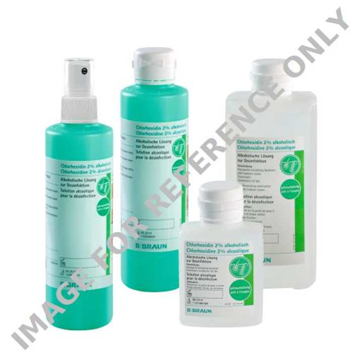 CHLORHEXIDINE 2% ALKOHOLISCHE LOESUNG
UNGEFAERBT 500ML OVALFLASCHE CHLORHEXIDINE 2% ALKOHOLISCHE LOESUNG
UNGEFAERBT 500ML OVALFLASCHE