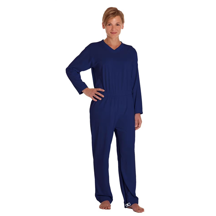 Combinaison longue en coton avec fermetures jambe et dos, taille S Combinaison longue en coton avec fermetures jambe et dos, taille S