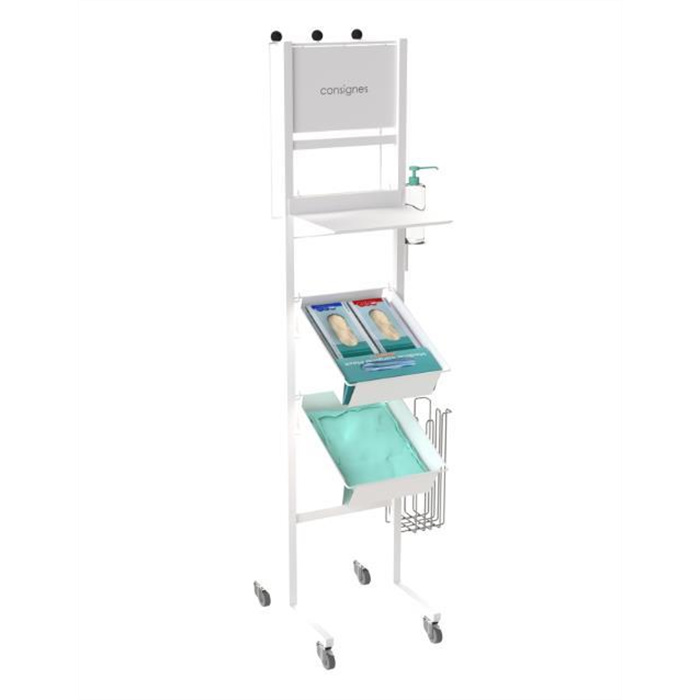 Complete mobile precautionary unit (isolation trolley), white Complete mobile precautionary unit (isolation trolley), white