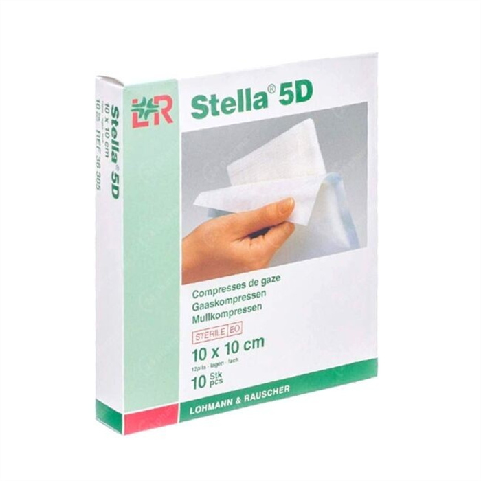 Compresse stérile 5D, 10 × 10 cm, 12 plis – Sachet de 5 pièces Compresse stérile 5D, 10 × 10 cm, 12 plis – Sachet de 5 pièces