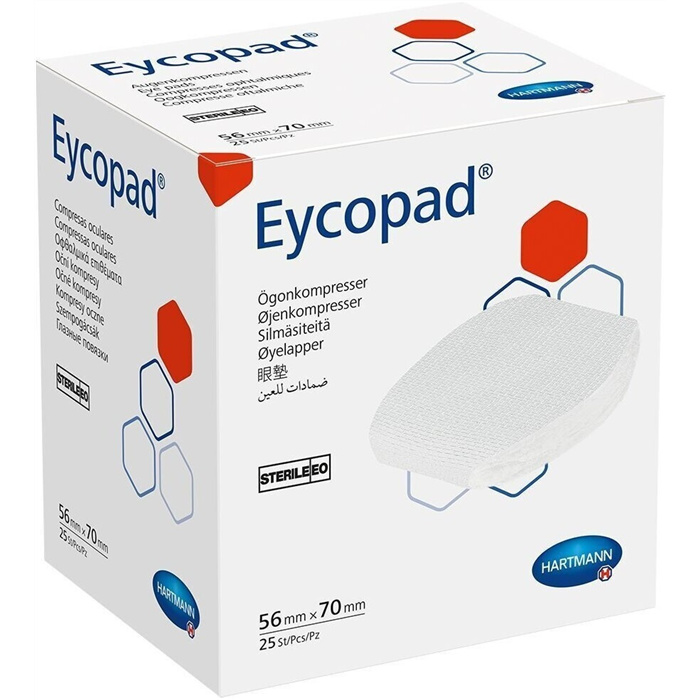Compresses oculaires Eycopad, 5,6 x 7 cm, stériles, boîte de 25 pièces Compresses oculaires Eycopad, 5,6 x 7 cm, stériles, boîte de 25 pièces