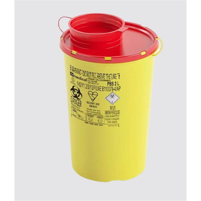 CP Boîte d'élimination des aiguilles, 2 l, avec anse, inodore, anti-fuite CP Boîte d'élimination des aiguilles, 2 l, avec anse, inodore, anti-fuite