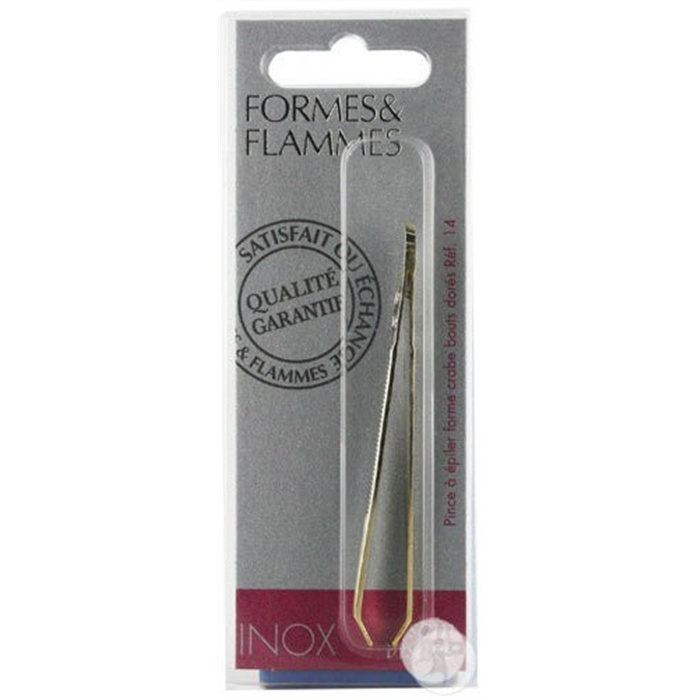 Crab-shaped tweezers with golden tips, 
Length of tweezers: 8 cm Crab-shaped tweezers with golden tips, 
Length of tweezers: 8 cm
