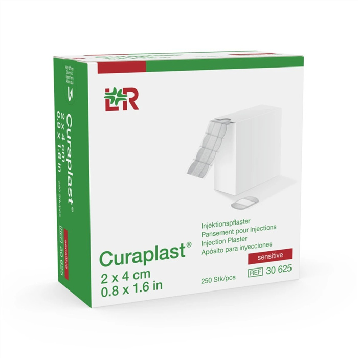 Curaplast Sensitive injection plasters, 2 cm x 4 cm, box of 250 pieces Curaplast Sensitive injection plasters, 2 cm x 4 cm, box of 250 pieces