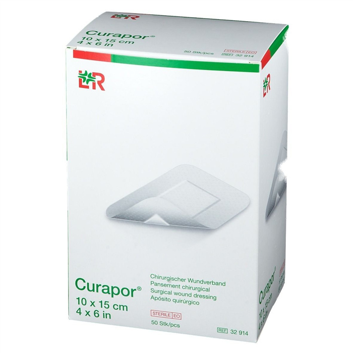 Curapor, 10 x 15 cm, sterile, box of 50 pieces Curapor, 10 x 15 cm, sterile, box of 50 pieces