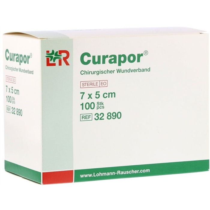 Curapor, 7 x 5 cm, sterile, box of 100 pieces Curapor, 7 x 5 cm, sterile, box of 100 pieces