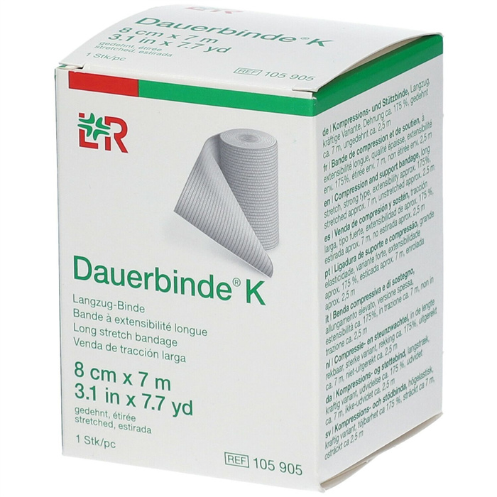 Dauerbinde K, Kompressionsbinde, 8 cm x 7 m Dauerbinde K, Kompressionsbinde, 8 cm x 7 m