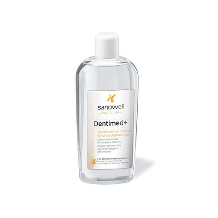 Dentimed+ desinfizierende Lösung für Ultraschallreiniger, Inkl. 20 ml Messbecher Dentimed+ desinfizierende Lösung für Ultraschallreiniger, Inkl. 20 ml Messbecher