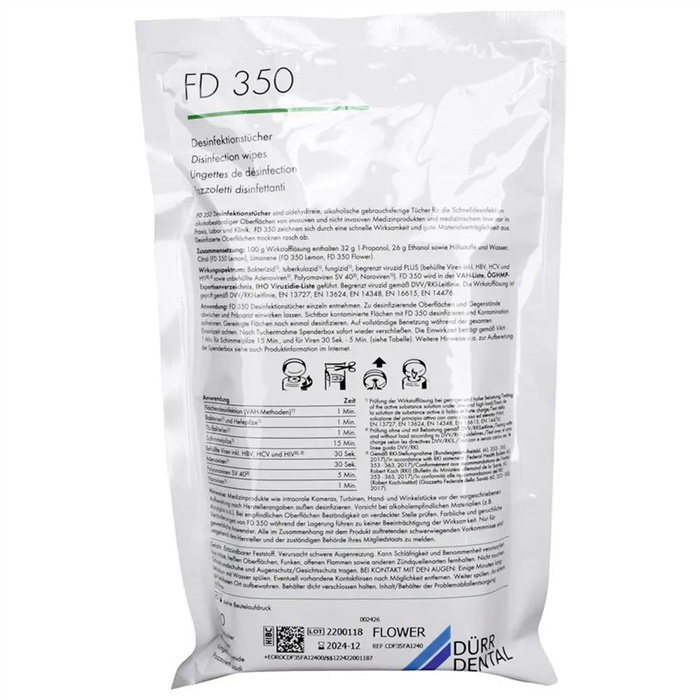 Désinfectant de surface FD 350 - Recharge 12 x 110 pièces Fleur Désinfectant de surface FD 350 - Recharge 12 x 110 pièces Fleur