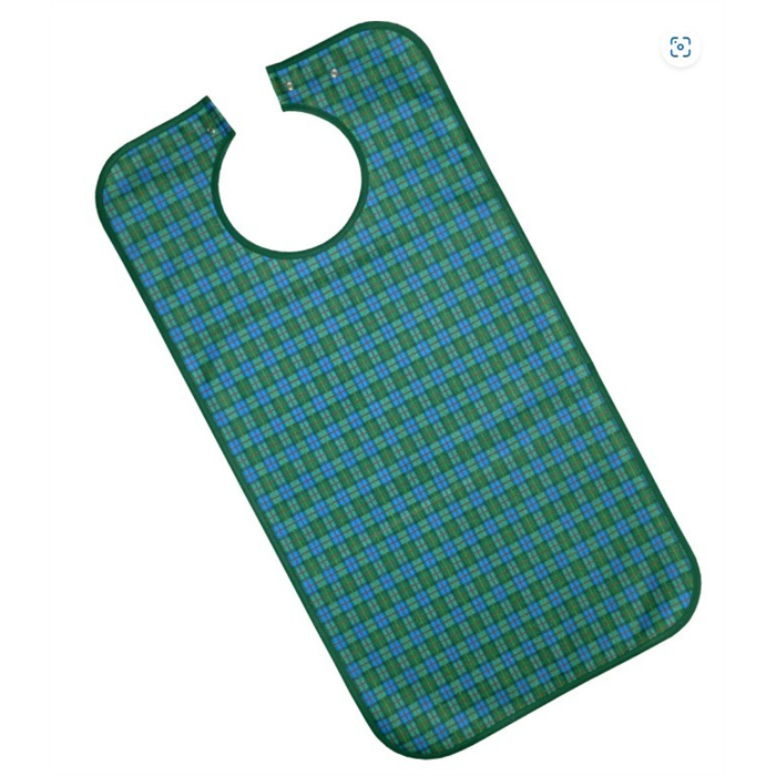 Dining apron, PU with press studs 45 x 85 cm,
 green-blue squared Dining apron, PU with press studs 45 x 85 cm,
 green-blue squared