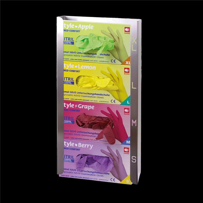 Distributeur de gants à usage unique, support pour distributeur de gants, 260 x 515 x 98 mm, acier inoxydable Distributeur de gants à usage unique, support pour distributeur de gants, 260 x 515 x 98 mm, acier inoxydable