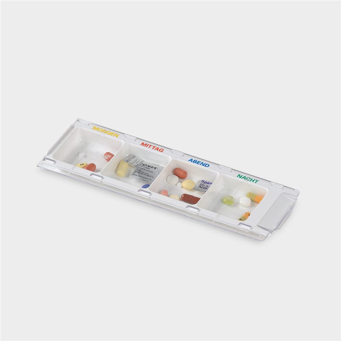 Distributeur réutilisable melipul, 4 compartiments, blanc, impression en 4 couleurs Distributeur réutilisable melipul, 4 compartiments, blanc, impression en 4 couleurs