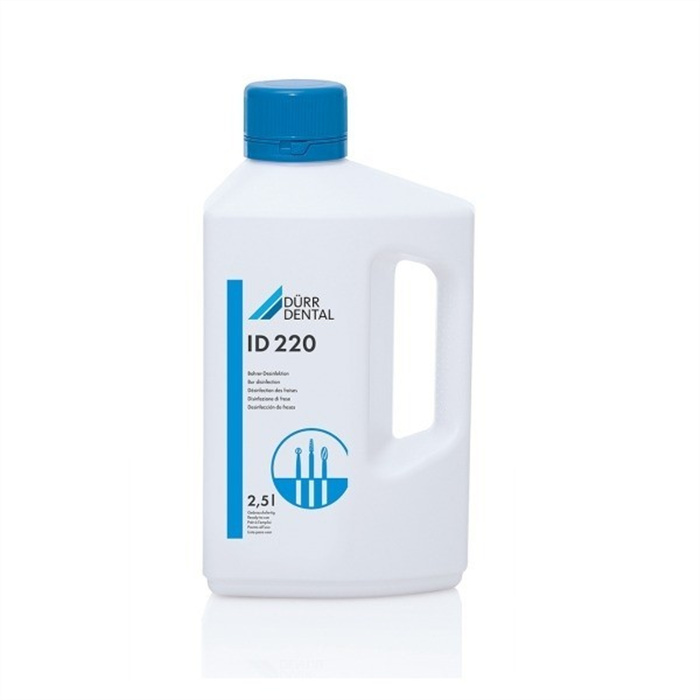 Dürr ID220, bidon 2,5 L, désinfectant pour fraises dentaires Dürr ID220, bidon 2,5 L, désinfectant pour fraises dentaires