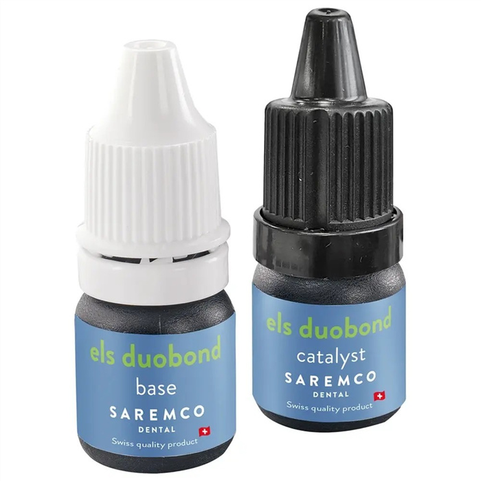 Els duobond bottles, 2 x 5 ml
1x base 5 ml, 1x catalyst 5 ml Els duobond bottles, 2 x 5 ml
1x base 5 ml, 1x catalyst 5 ml