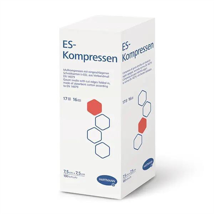 ES-Kompressen, steril, 8-fach, 7,5 x 7,5 cm, 25 x 2 Stück ES-Kompressen, steril, 8-fach, 7,5 x 7,5 cm, 25 x 2 Stück