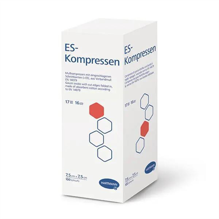 ES-KOMPRESSEN, UNSTERIL, 7.5 X 7.5 CM
8-FACH, 100 ST. ES-KOMPRESSEN, UNSTERIL, 7.5 X 7.5 CM
8-FACH, 100 ST.