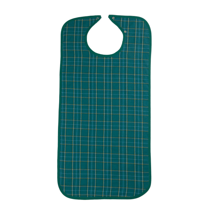 Ess-Schürze aus Polyester mit Druckknöpfen, Karo grün, 90 x 46 cm Ess-Schürze aus Polyester mit Druckknöpfen, Karo grün, 90 x 46 cm