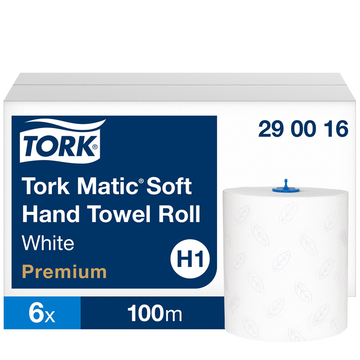 Essuie-mains en rouleau Tork Matic Soft, 21 cm x 100 m, 2 plis, 408 coupons, bleu *E* Essuie-mains en rouleau Tork Matic Soft, 21 cm x 100 m, 2 plis, 408 coupons, bleu *E*