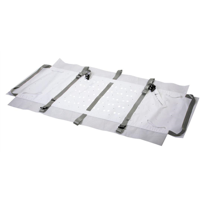 Evacuation Sheet, 2000 x1000 x 4 mm, for mattress width:
L.1900 x 2050 B.1000-1400 mm, incl. straps, and 4 fixation loops, max. 200 kg Evacuation Sheet, 2000 x1000 x 4 mm, for mattress width:
L.1900 x 2050 B.1000-1400 mm, incl. straps, and 4 fixation loops, max. 200 kg