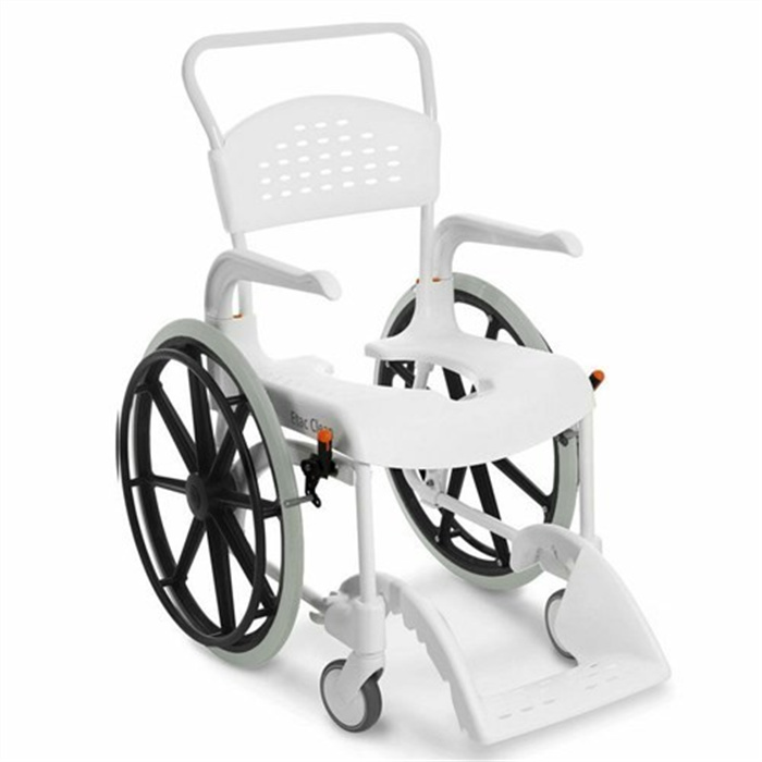 Fauteuil roulant douche-toilettes Etac Clean, blanc, hauteur réglable, 4 roues freinables Fauteuil roulant douche-toilettes Etac Clean, blanc, hauteur réglable, 4 roues freinables