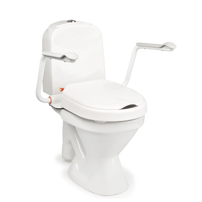 Fixed Hi-Loo toilet booster seat with armrests and cover, 10 cm Fixed Hi-Loo toilet booster seat with armrests and cover, 10 cm