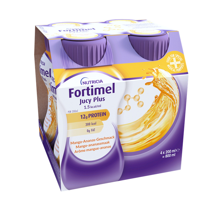 Fortimel Jucy Plus arome Ananas-Mangogeschmack
4 x 200 ml Fortimel Jucy Plus arome Ananas-Mangogeschmack
4 x 200 ml